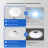 Plafonniers LED encastrés modernes avec matériau en aluminium, downlights LED intérieurs sans décoration
