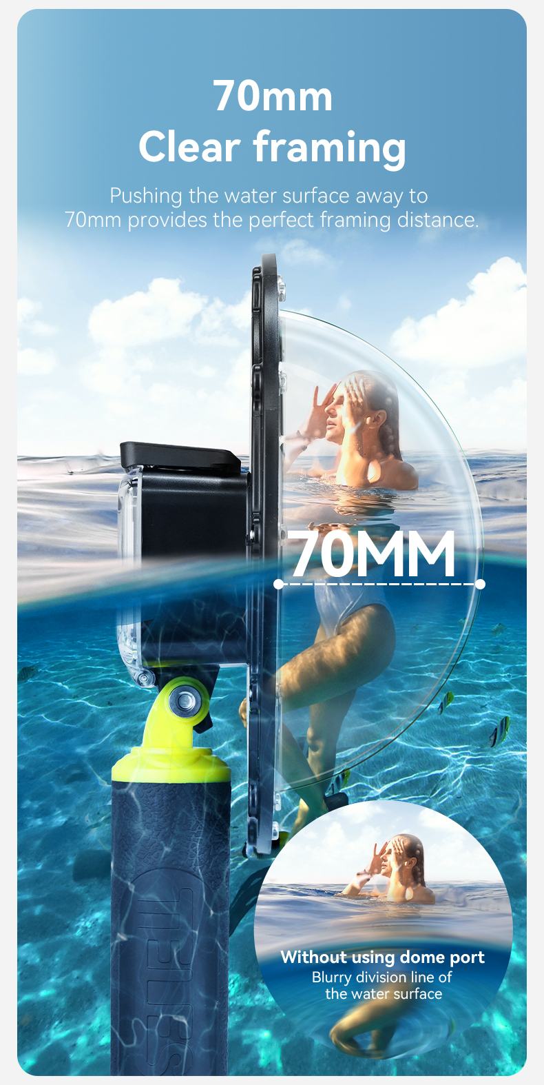 SHOOT Dome Port For DJI OSMO Action Camera Waterproof