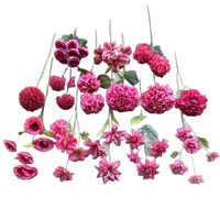 Simulierte Rosen in Rot-Magenta, Seidenblumen mit Webtechnik, Hochzeitsfotografie-Requisiten, Heimdekoration, Hotel-Dekoration, Weiche Chinesische Blumen