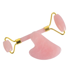 Amazon Bestseller <span class=keywords><strong>di</strong></span> Alta Qualità rullo <span class=keywords><strong>di</strong></span> <span class=keywords><strong>Giada</strong></span> quarzo Rosa <span class=keywords><strong>Gua</strong></span> <span class=keywords><strong>sha</strong></span> Set per il viso - Product Image 3