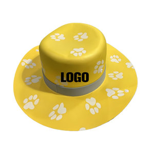 Sombrero Vaquero Personalizado de Ala Ancha con Estampado de Huellas Amarillas, Estilo Deportivo Informal para Exteriores - Product Image 2