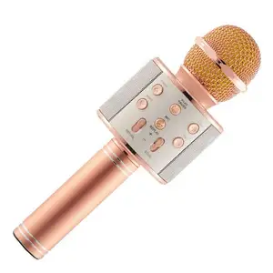 WS858 profesyonel kablosuz mikrofon hoparlör el Karaoke mikrofon müzik Mic oyuncu şarkı kaydedici KTV mikrofon
