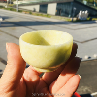 Bol en jade vert naturel sculpté à la main, forme ronde, artisanat en cristal, bols en jade blanc pour cadeau, prix d'usine