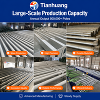 Farola Cónica de Acero de un Solo Brazo para Exteriores Jiangsu Tianhuang, Altura 3-12m, Fácil de Instalar, 5 Años de Garantía