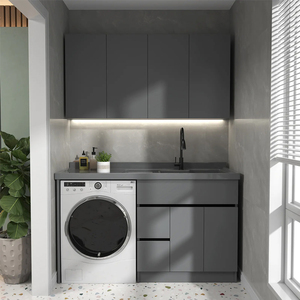 Precio <span class=keywords><strong>de</strong></span> fábrica Diseño moderno Organización Armario <span class=keywords><strong>de</strong></span> almacenamiento Gabinetes Laca Blanco Brillo Gabinete <span class=keywords><strong>de</strong></span> lavandería <span class=keywords><strong>de</strong></span> madera con fregadero - Product Image 3