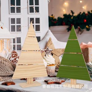 ต้นคริสต์มาสไม้แบบยังไม่เสร็จสำหรับงานประดิษฐ์ ของตกแต่งตั้งโต๊ะ DIY วัสดุไม้สน รูปทรงสามเหลี่ยม YH 08023 - Product Image 1