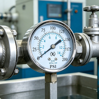 Vibration-proof Chrome-plated Brass Bourdon Tube Pressure Gauge for Air Compressor 2.5" Dial 0-200psi 1/4" NPT Back Connection