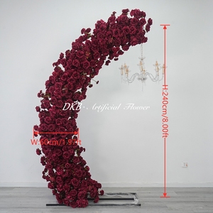 DKB Hot Selling Artificial Silk <b>Flower</b> Horn Arch Decoration Eco-Friendly Customizable Size for Wedding Event Backdrop Decoration - Product Image 3