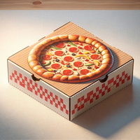 Recyclable personnalisé imprimé taille puces et poisson emballage boîte de papier flûte papier ondulé noir Caja Para Pizza tranche boîte Carton