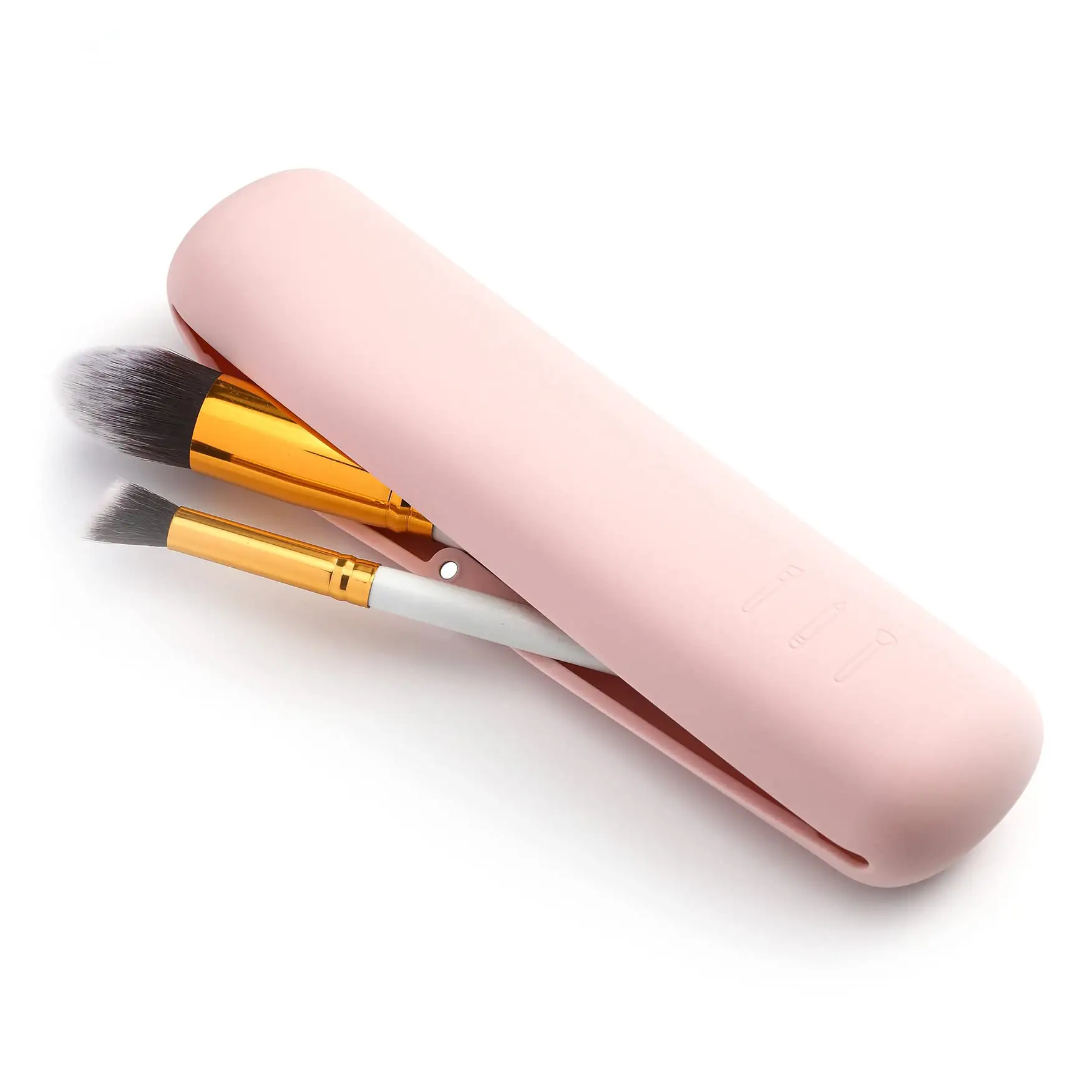 Baru kustom Logo portabel Make Up pemegang silikon kosmetik bepergian Makeup SIKAT kantong wanita Mini tas penyimpanan Makeup Organizer