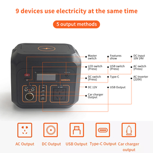 Açık mobil şarj 300W/500W/600W/1000W/2000W taşınabilir güç istasyonu enerji depolama güneş enerjisi 2000W" - Product Image 6