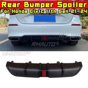 Para Honda Civic 11.ª generación Hatchback 2021-2024, kit de carrocería difusor divisor de labio de parachoques trasero negro mate, protector de parachoques, tuning - Product Image 1