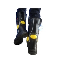 Bottes de sécurité pour pompiers JJXF RPX-25A noires de haute qualité, en cuir de vachette résistant à la chaleur, avec embout en acier, pour la lutte contre les incendies