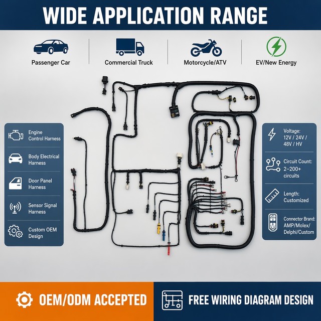 Custom Automotive Wiring Harness OEM ODM Engine Cable Assembly ISO9001