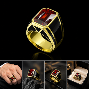 Elegante anello con pietra rossa per donna, design accattivante, gioielli alla moda per tutti i giorni - Product Image 3