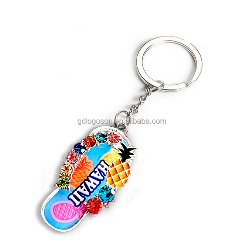 Hawaii FootWhere Keychain - Authentic Souvenir With Real Beach Sand, Paradise Design