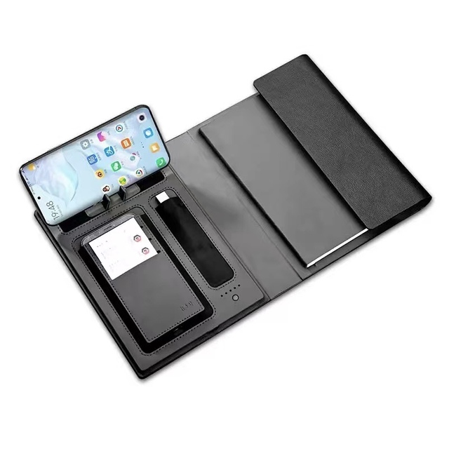 Power Bank Notebooks with Lamp USB Flash Drive Wireless Phone Charging A5 Digital Planner for Business Office Gift