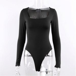 I-0312 <b>Women</b> Regular Fit Solid Crew Neck Short <b>Sleeve</b> Sweet Summer <b>Bodysuit</b> Casual Tops - Product Image 4