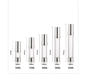 ขวดพลาสติกใสแบบสุญญากาศขนาด 10 มล. พร้อมหัวปั๊มสีเงิน ขายส่ง - Product Image 2