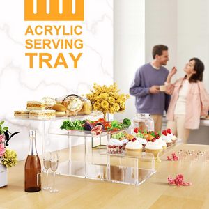Upgrade Dessert Table Display Stand Acrylic Cupcake Buffet Food <strong>Risers</strong> Stands 3 Tier Serving <strong>Trays</strong> Holder for Weddings Party - Product Image 6