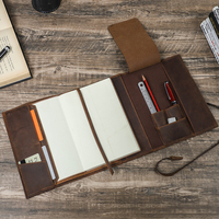 Personnalisable A5 Rétro Bureau Accessoire Doux Crazy Horse Bandage Rouleau Style En Cuir Véritable Cahier Journal