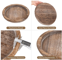 Plateau tournant Lazy Susan en bois rustique vieilli, organisateur pour table de cuisine, centre de table, bar à café, décoration