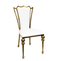 Chaises de Salle à Manger et d'Hôtel Empilables en Acier Inoxydable Style Moderne avec Cuir pour Réceptions, Mariages et Décoration