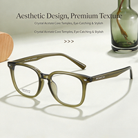 7343 INS Lunettes tendance à monture large en acétate pour un look sans maquillage, montures de lunettes unisexes