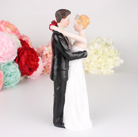 Figurine de couple marié et mariée dansant, figurine pour gâteau de mariage