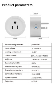 En Oferta, Enchufe Inteligente Estándar Americano con Clasificación <span class=keywords><strong>de</strong></span> Corriente <span class=keywords><strong>de</strong></span> 10A, Enchufe Inteligente Wifi Tu Ya, Mini Enchufe Inteligente, Control Remoto por Voz y Aplicación Personalizada - Product Image 4