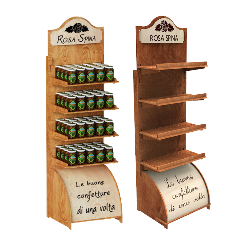 Customizable Modern Plywood Wood Floor Standing Store Display Stand for Shoe Display for with Custom Logo