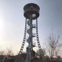 Mât en acier autoportant Q420B de 30 à 50 m de long pour la mesure de la vitesse du vent en mer, idéal pour les parcs éoliens et les tours radar.