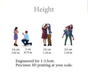 IOTA 3 Pares de Figuras de Acción Personalizadas a Escala 1/64 de 2.6 cm, Juego de 4 Piezas, Modelo para Amantes de las Mesas de Arena, Juguetes, Maquetas Arquitectónicas a Escala - Product Image 2