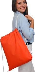 Custom Sports Canvas <b>Backpack</b> Men Women All Colors Logo Cotton Drawstring Pouch Bag With Thick Rope - Product Image 3