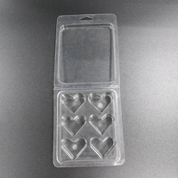 6 12 cavités pour faire fondre la cire PET clair Clamshell Cire fondre Coeur Conteneur Blister Plateau en plastique Cire fondre Clamshell