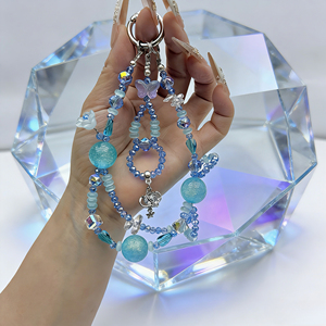 Chaîne de téléphone portable universelle détachable personnalisable avec perles en cristal et résine, cordon de 15 cm, style Ins, petit design de niche, <span class=keywords><strong>pendentif</strong></span> - Product Image 2