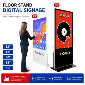 KINGOEN - Soporte de Suelo Personalizado para Interiores, Pantalla Digital Interactiva de Vídeo, Televisor Vertical, Máquina de Publicidad, Reproductor de Publicidad con Pantalla Táctil LCD - Product Image 1