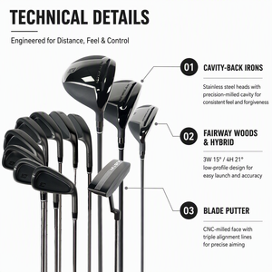 Ensemble de clubs de <span class=keywords><strong>golf</strong></span> personnalisés avec logo OEM, driver en titane, fers en acier inoxydable, putter, kit complet de 11 pièces pour la <span class=keywords><strong>location</strong></span> sur le driving range - Product Image 3