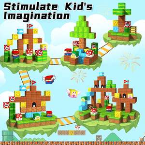 Bloques Magnéticos de Plástico, Juego de 48 Piezas, Cubos Magnéticos Grandes y Creativos para Niños, Juguetes Sensoriales Educativos, Regalo de Cumpleaños y Pascua - Product Image 2