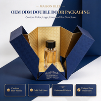 Boîtes rigides de luxe personnalisées pour parfums, gaufrage, boîte cadeau à double porte réutilisable, emballage cadeau pour parfums avec logo personnalisé