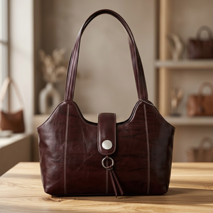 Sac à main de bureau pour femmes BS International, design haut de gamme, cuir véritable de haute qualité, fermeture éclair imperméable, deux sangles, 3L+ - Product Image 6