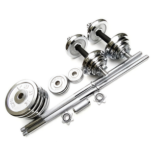 Ensemble d'haltères réglables en fonte chromée de 50 kg pour la musculation des bras, équipement de fitness, ensemble d'haltères peints avec étui - Product Image 2