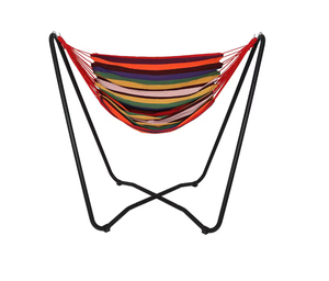 बाहरी हैममॉक चेयर धातु शैली के साथ आउटडोर हैममॉक चेयर स्विंग, सूर्यास्त में अंतरिक्ष बचत स्टैंड के साथ हैममॉक कुर्सी - Product Image 1