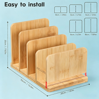 Organisateur de livres de cuisine, support de livre de cuisine en bambou, support robuste pour ranger les livres de recettes, pour un rangement pratique des livres de cuisine