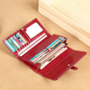 Portafoglio Lungo da <span class=keywords><strong>Donna</strong></span> in <span class=keywords><strong>Vera</strong></span> <span class=keywords><strong>Pelle</strong></span> Vintage con Blocco RFID Porta Carte Pochette - Product Image 5