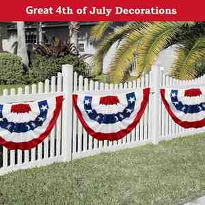 Drapeau plissé de haute qualité USA Amérique, décoration intérieure et extérieure pour porche, drapeau Mexique demi-éventail pour célébrations de vacances - Product Image 3