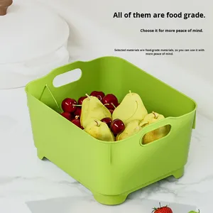 Cesta de drenaje manual para lavar frutas y verduras en el fregadero, de PP, sostenible, creativa, organizador doméstico - Product Image 3