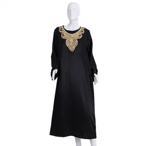 Abaya-vestido tradicional musulmán para mujer, ropa informal de manga larga, bordado vintage islámico, jilbab turco