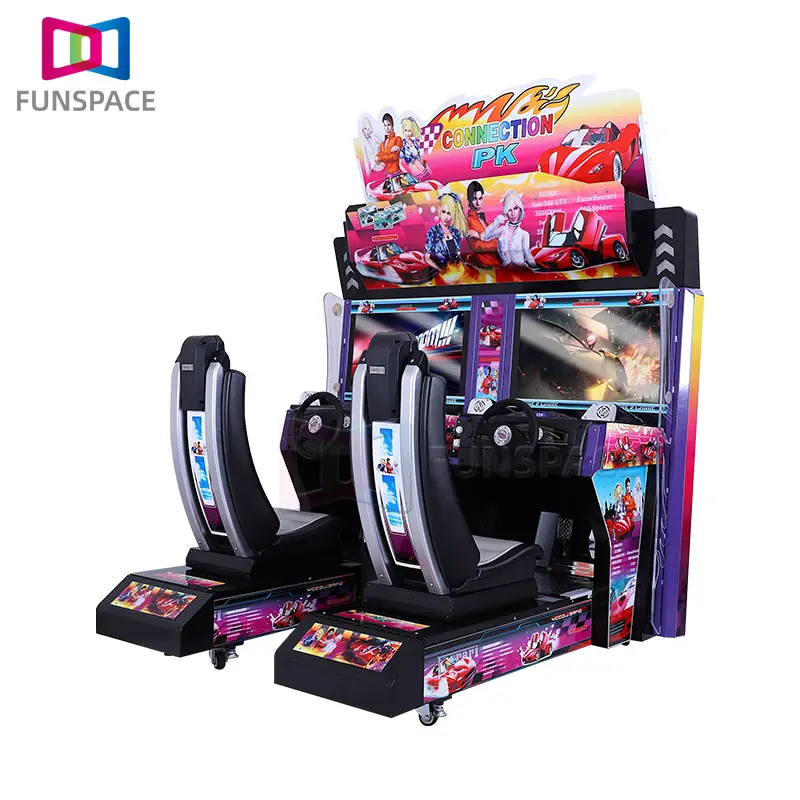 Funspace New Arrival Indoor 2 Player Arcade Game Machine Coin Operated Video Simulator 3D Racing Car Arcade Console Game Machine