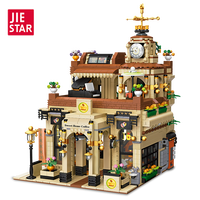 JIESTAR 89120 City Street View Series DIY Puzzle Modelo Retro Coffee House Building Blocks Modular Plastic Toys Ornament Gift